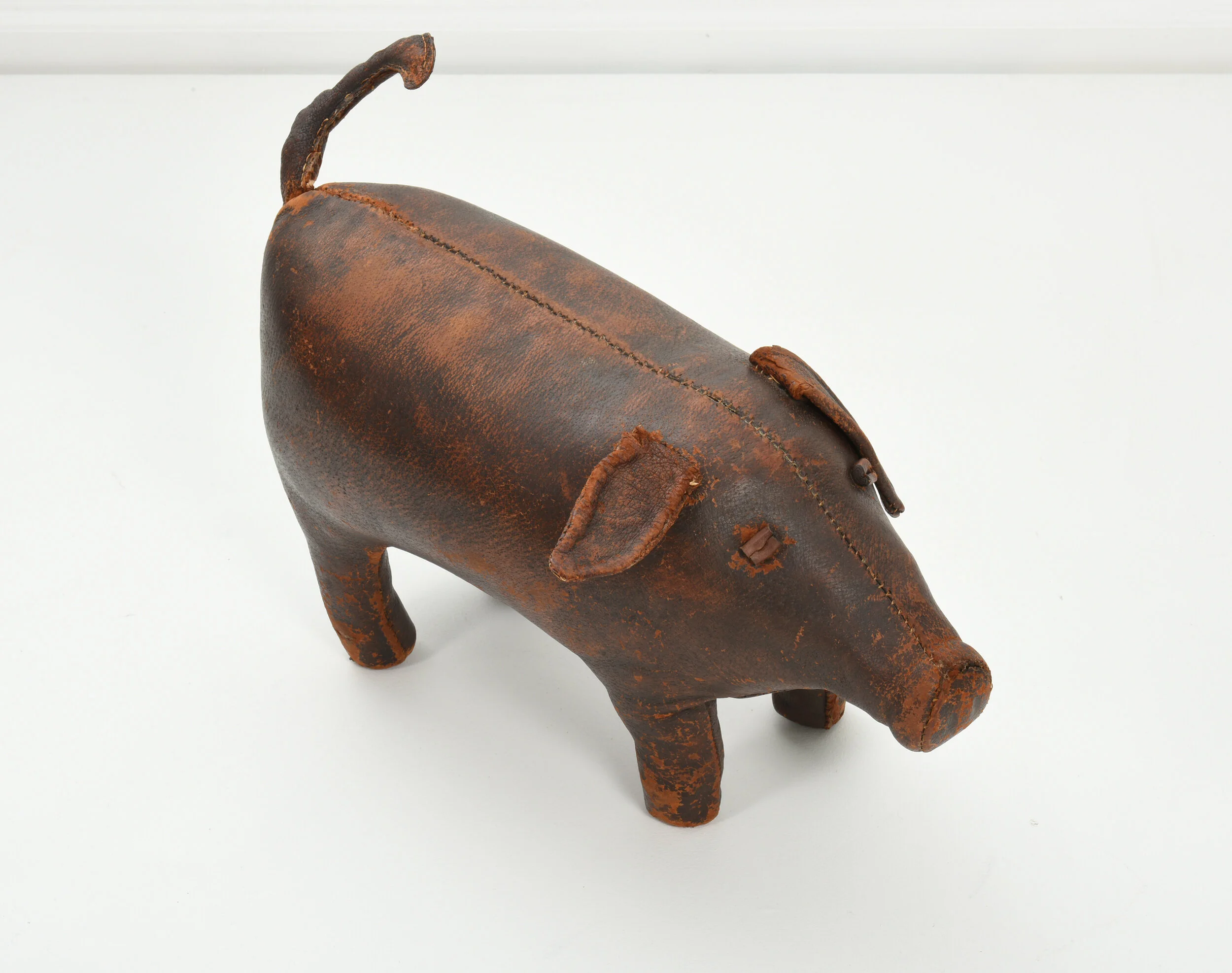 Dimitri Omersa for Abercrombie and Fitch Leather Pig Ottoman 1960s